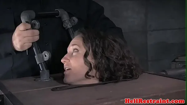 BDSM sub dominated in pillory by her maledom أنبوب علوي جديد