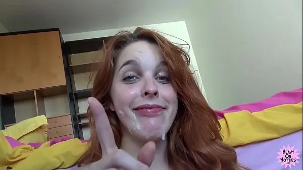 Frisches POV Cock Sucking Redhead nimmt GesichtsbehandlungTop-Tube