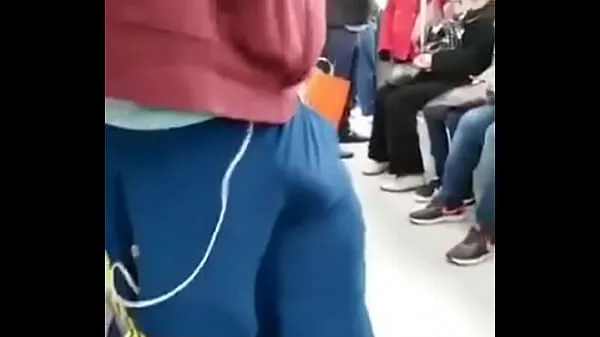 Fresh Male bulge in the subway - my God, what a dick top Tube
