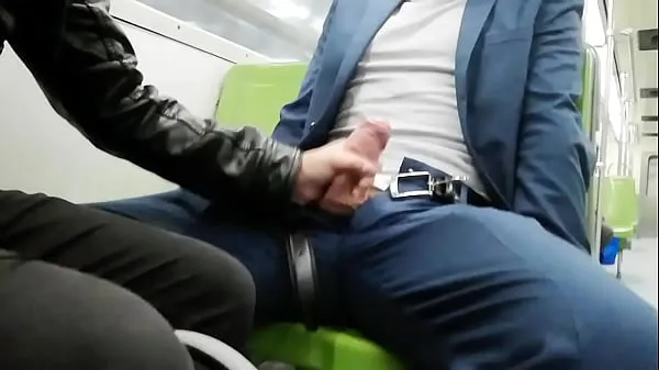 Cruising in the Metro with an embarrassed boy أنبوب علوي جديد