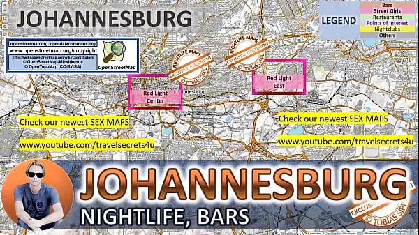 Tubo superior Mapa de prostitución callejera de Johannesburgo, Sudáfrica, con indicación de dónde encontrar trabajadores callejeros, autónomos y burdeles. También te mostramos el Bar, la Vida Nocturna y el Barrio Rojo de la Ciudad. Grupo de tres fresco