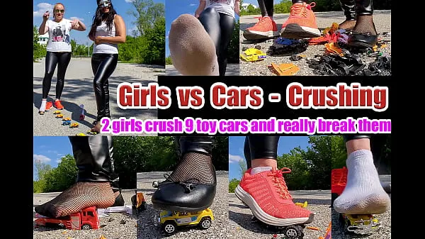 Ống mới 2 girls crushes crush 9 toy cars and really break them, kicked, trampled, crushed, smashed, crushed, broken plastic car they jump, jump, crash the cars destroyed, kicked, trampled, crushed, smashed, crushed, broken plastic car hàng đầu