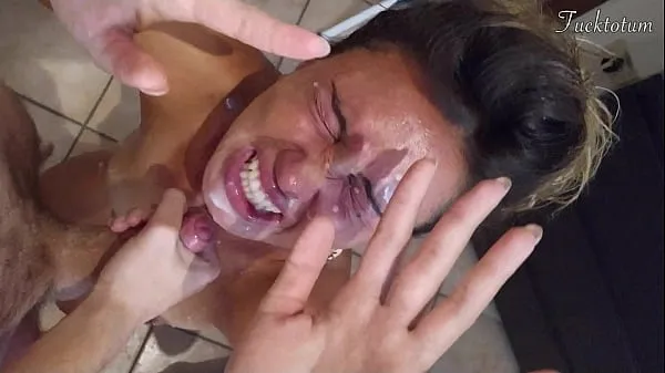 Fresh Girl orgasms multiple times and in all positions. (at 7.4, 22.4, 37.2). BLOWJOB FEET UP with epic huge facial as a REWARD - FRENCH audio top Tube