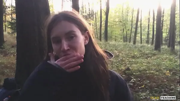 Fresh Russian girl gives a blowjob in a German forest (family homemade porn top Tube
