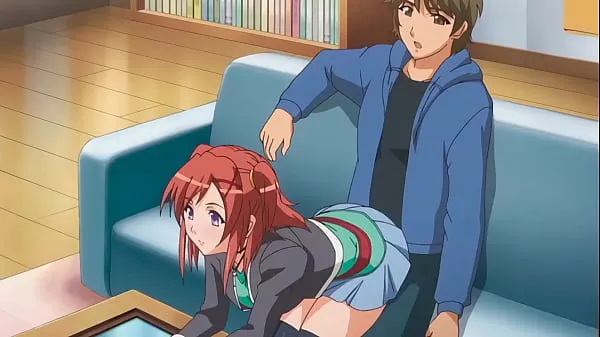 Fresh step Brother gets a boner when step Sister sits on him - Hentai [Subtitled top Tube