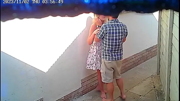 Fresh Cctv camera caught couple fucking outside public restaurant top Tube