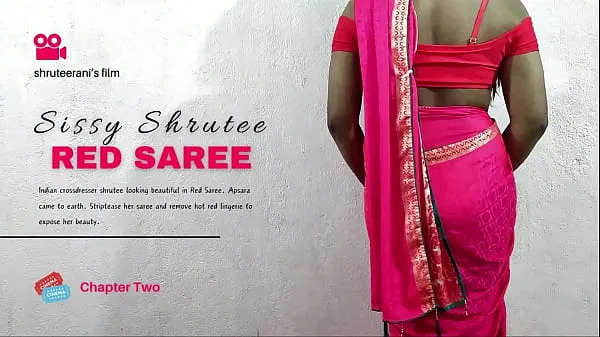 RED SAREE - INDIAN TRANS STRIPTEASE Tube teratas baru